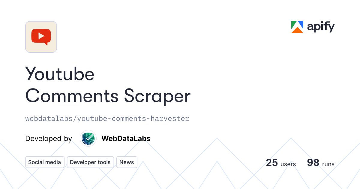 Youtube Comments Scraper · Apify