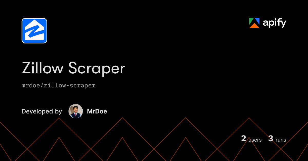 Website Or Code Output Icon Output · Zillow Scraper · Apify