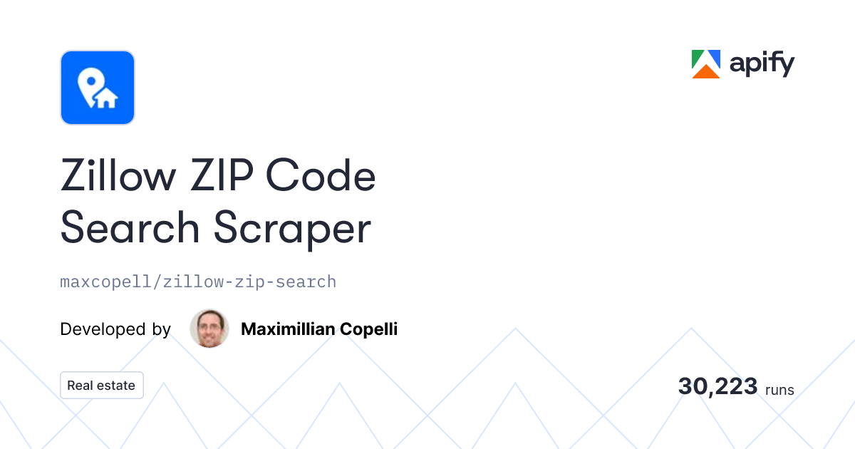 Zillow ZIP Code Search Scraper