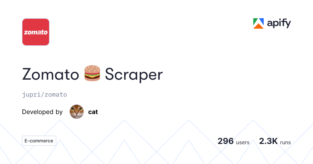 Zomato Scraper API in Python · Apify