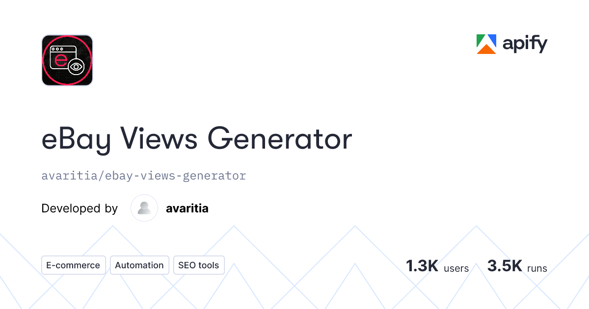 eBay Views Generator · Apify