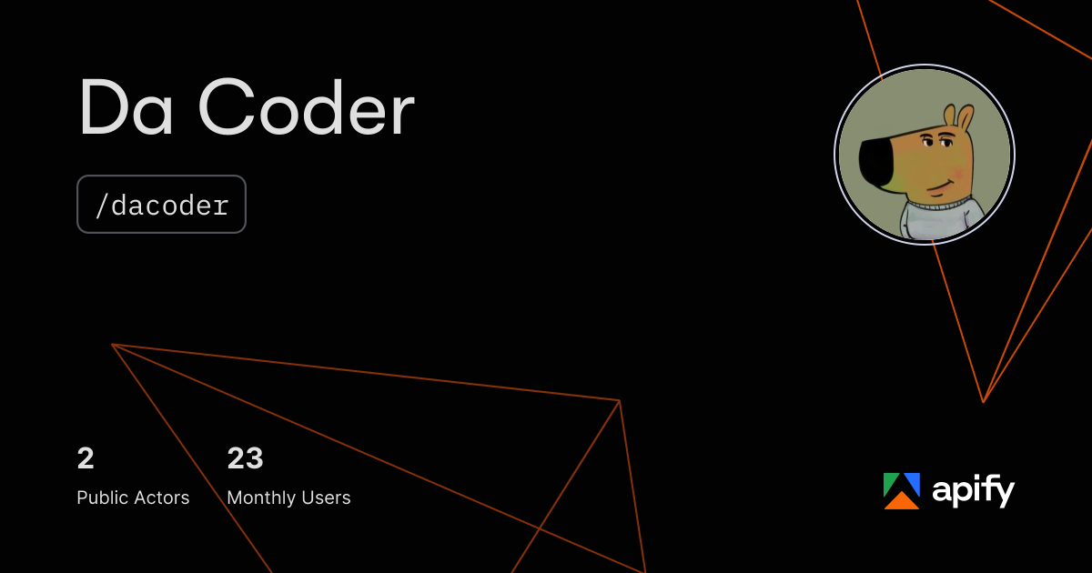 Da Coder (dacoder) · Apify