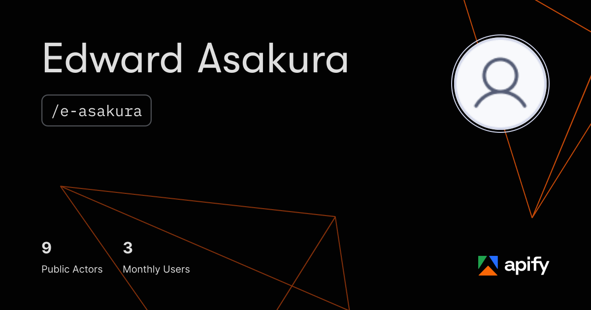 Edward Asakura (e-asakura) · Apify