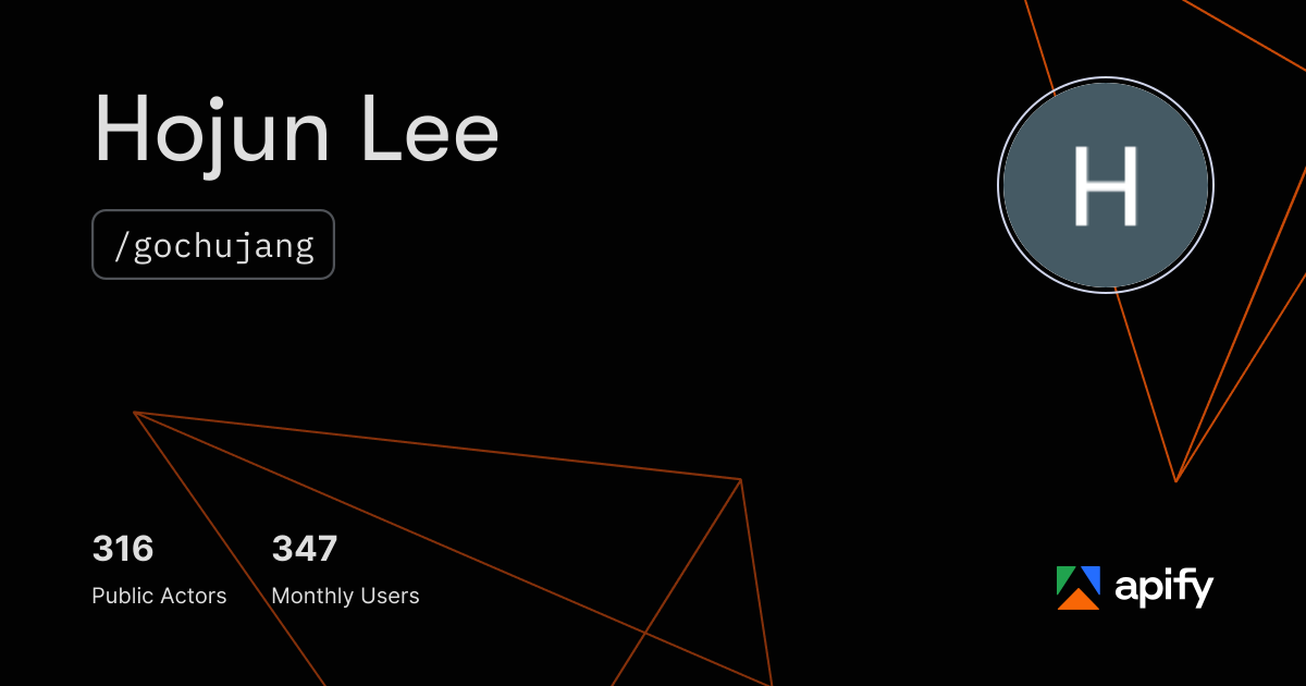 Hojun Lee (gochujang) · Apify