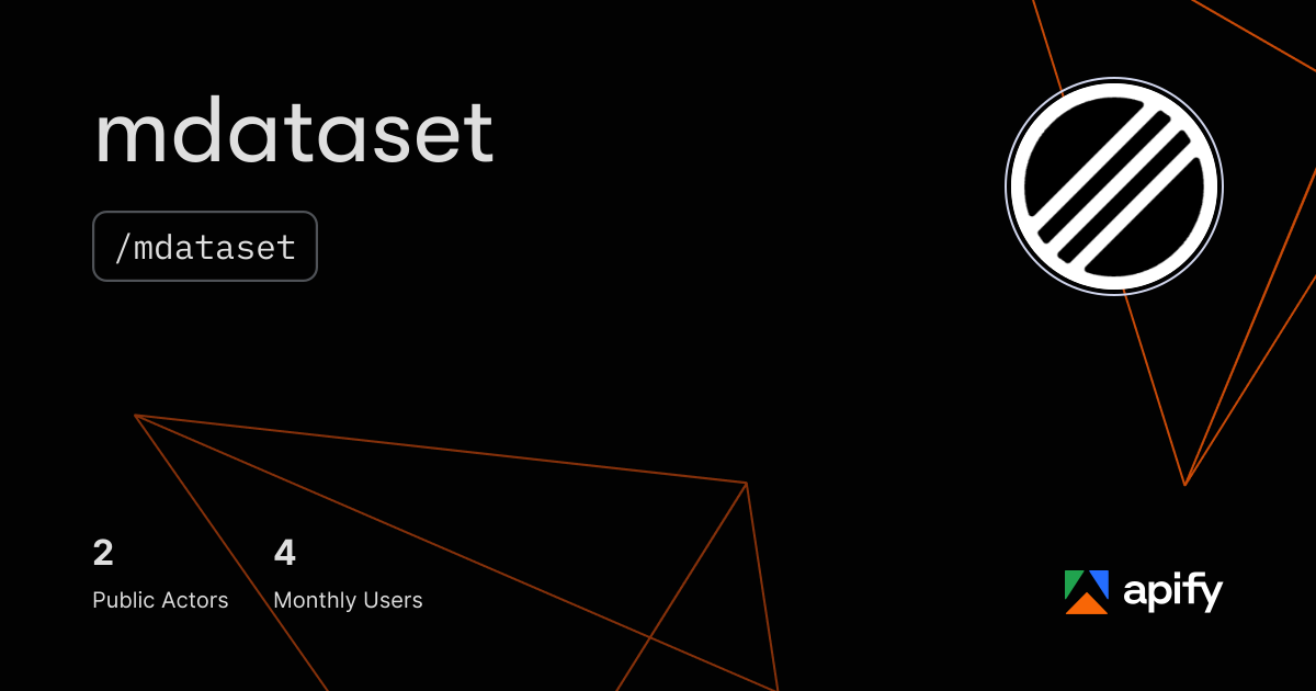 mdataset (mdataset) · Apify