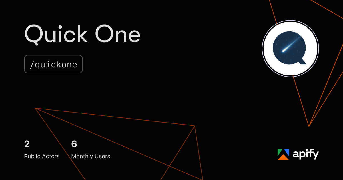 Quick One (quickone) · Apify