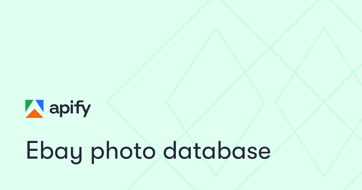 Ebay photo database · Apify