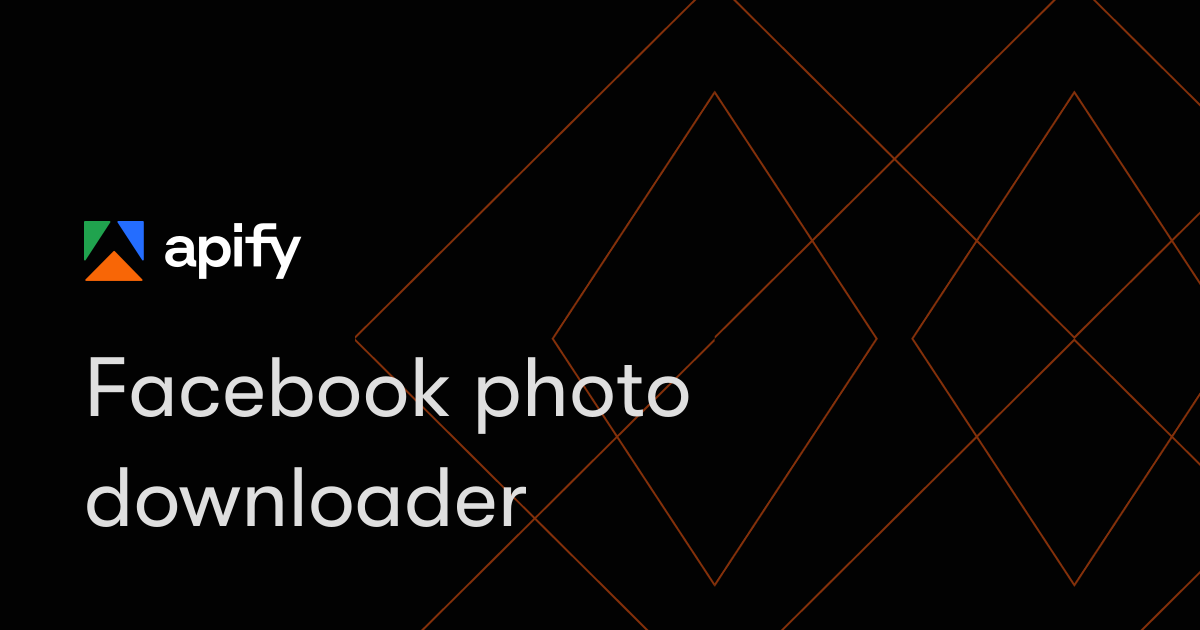 Facebook photo downloader · Apify