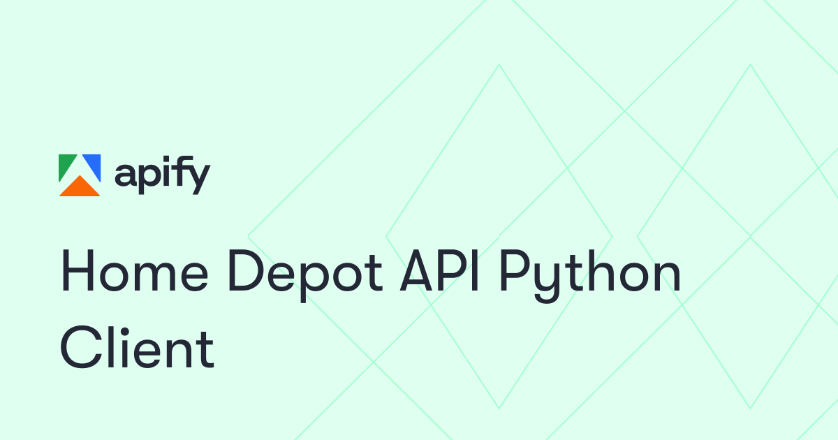 Home Depot API Python Client · Apify