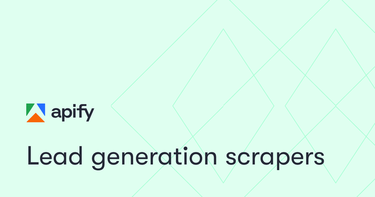 Lead generation scrapers · Apify