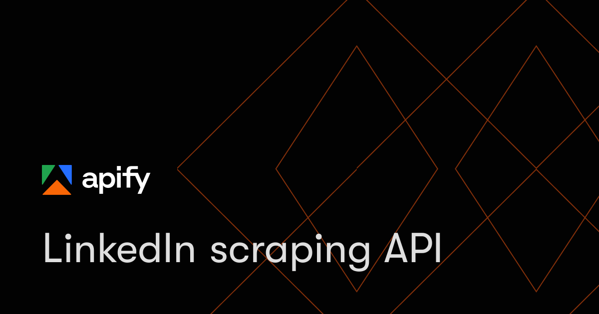 LinkedIn scraping API · Apify