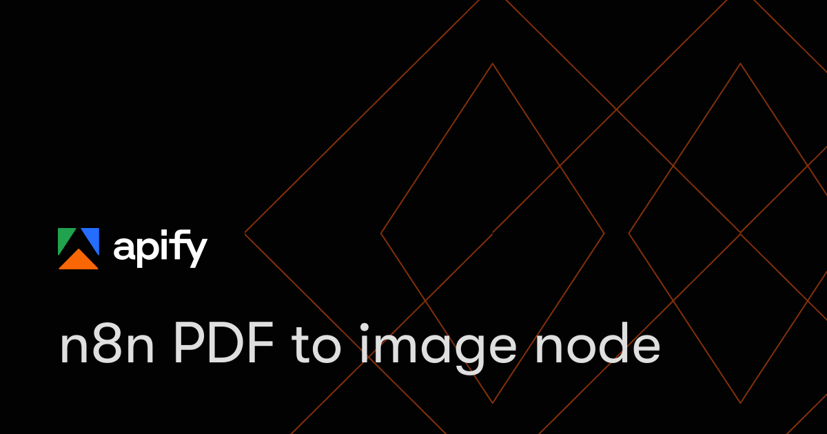 n8n PDF to image node · Apify