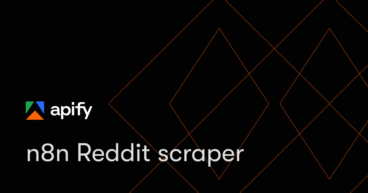 n8n Reddit scraper · Apify