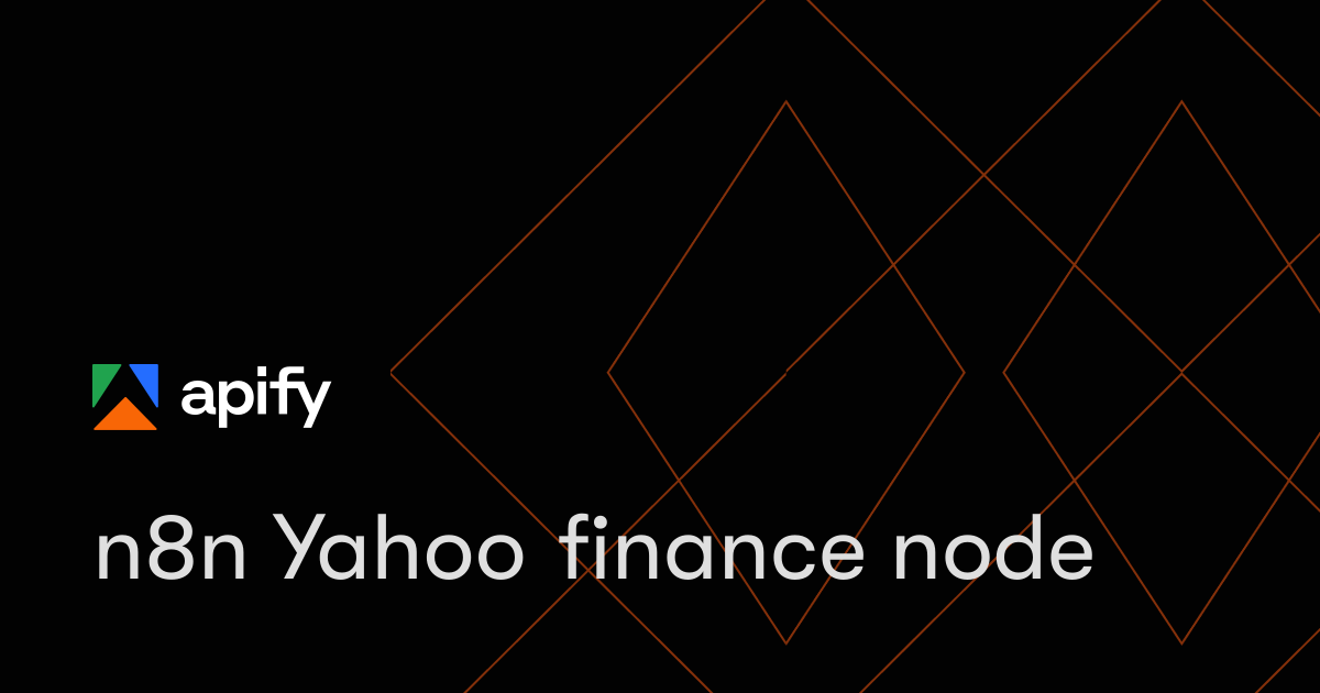 n8n Yahoo finance node · Apify