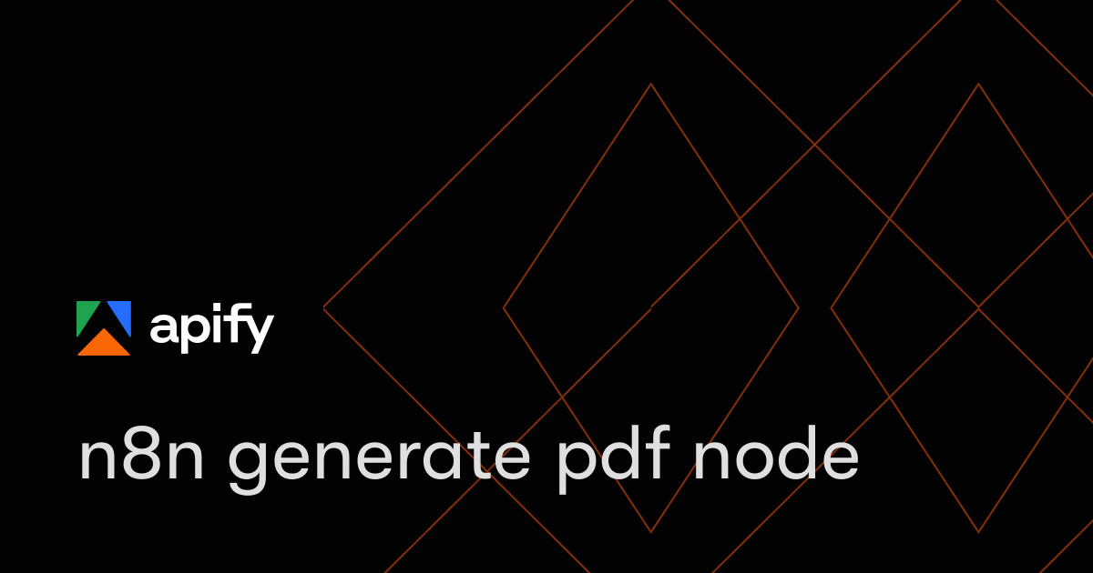 n8n generate pdf node · Apify