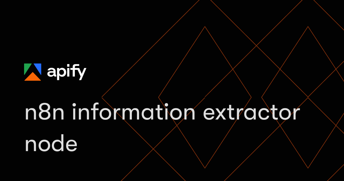 n8n information extractor node · Apify