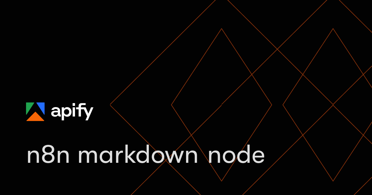 n8n markdown node · Apify